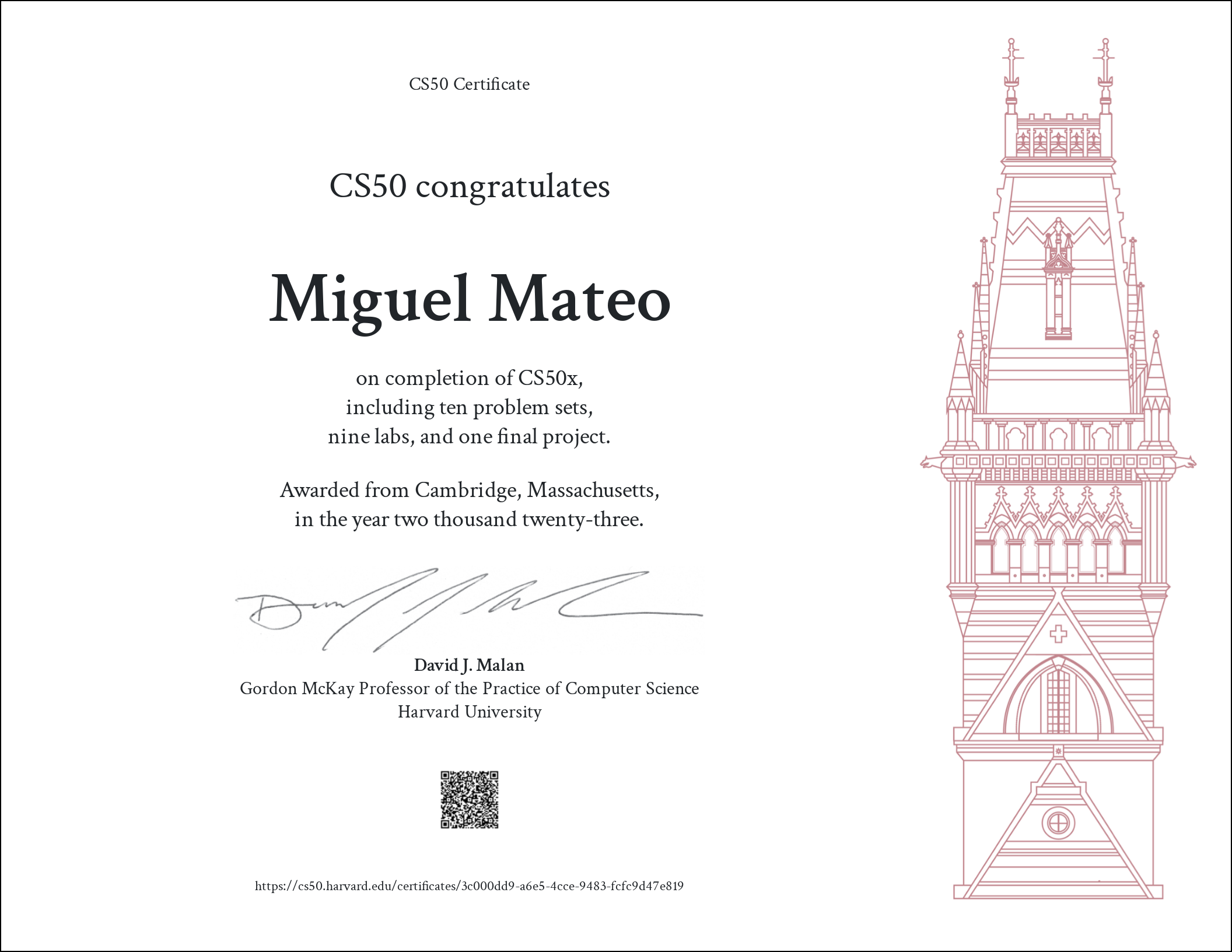 cs50 certificate